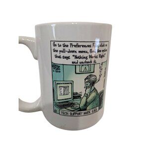 Tech Support Made Easy Coffee Mug For Office Humor By Don Piraro 2007 White Cera